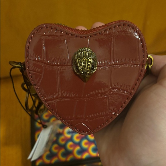 Kurt Geiger Kensington Heart Charm Croc Print Red NWT - Picture 8 of 12